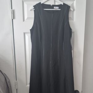 Calvin Klein Black Sleeveless Midi Dress